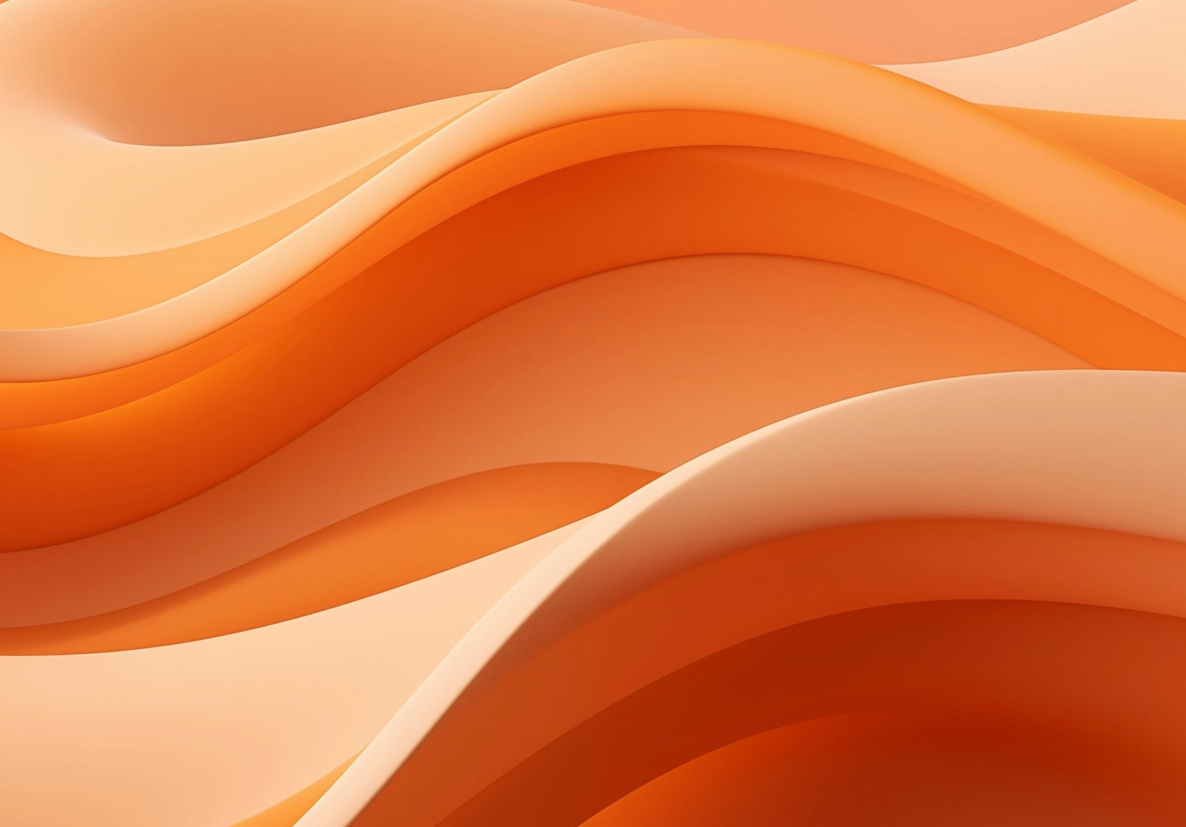 Abstract image of smooth, flowing orange curves and waves.
